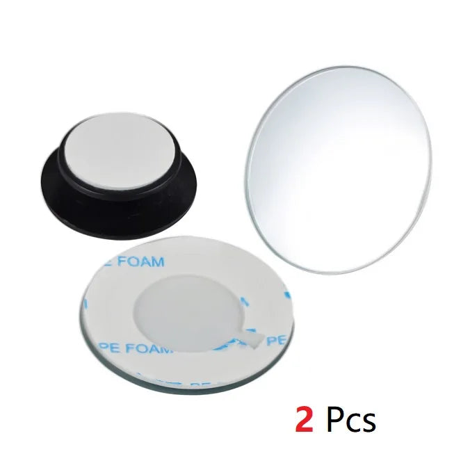 Kit com 2 Espelhos Convexos de Ângulo Amplo - Visão HD 360° Ajustável para Eliminar Pontos Cegos e Garantir Segurança ao Estacionar