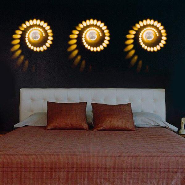 Luzes Decorativas de Parede em Espiral - 2 unidades
